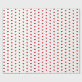 Papier Cadeau Papier d'emballage - Coeurs rouges (Plat)