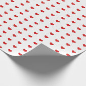 Papier Cadeau Papier d'emballage - Coeurs rouges (Coin)