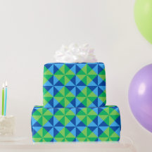 Papier d'emballage coloré en bleu et vert
