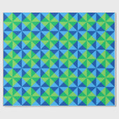 Papier Cadeau Papier d'emballage coloré en bleu et vert (Plat)