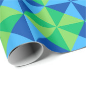 Papier Cadeau Papier d'emballage coloré en bleu et vert (Coin rond)