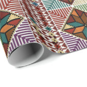 Papier Cadeau Papier d'emballage coloré palestinien Tatreez (Coin rond)