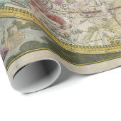 Papier Cadeau Papier d'emballage Constellation vintage (Coin rond)