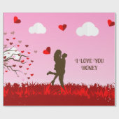 Papier Cadeau papier d'emballage couple romantique (Plat)