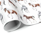 Papier Cadeau Papier d'emballage d'amants de cheval (Coin rond)