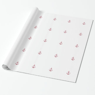 Papier Cadeau Papier d'emballage d'Ancre rouge nautique