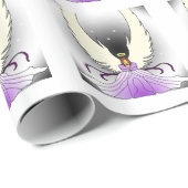 Papier Cadeau Papier d'emballage d'ange pourpre (Coin rond)