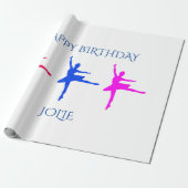 Papier Cadeau Papier d'emballage d'anniversaire Ballerina. Nom (Déroulé)