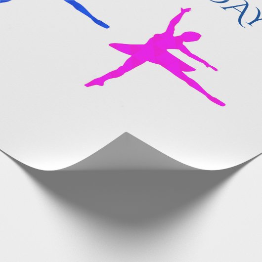 Papier Cadeau Papier d'emballage d'anniversaire Ballerina. Nom (Coin)