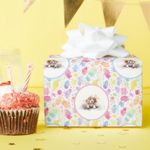 Papier Cadeau Papier d'emballage d'anniversaire beagle
