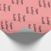 Papier Cadeau Papier d'emballage d'anniversaire corail rose pers (Coin)