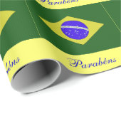 Papier Cadeau Papier d'emballage d'anniversaire de drapeau (Coin rond)