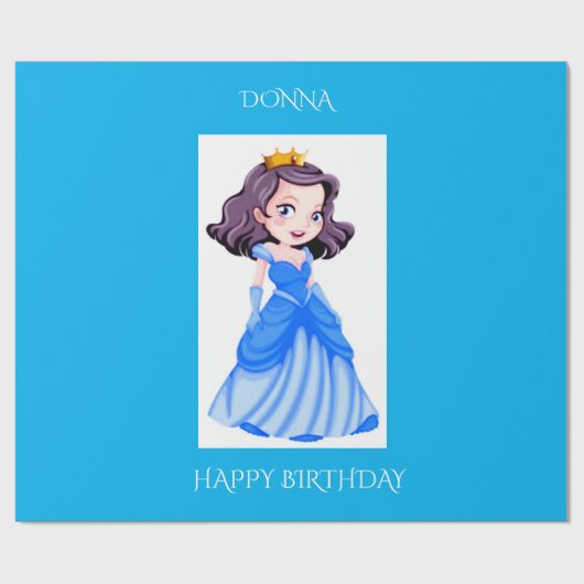 Papier Cadeau Papier d'emballage d'anniversaire de princesse. No (Plat)