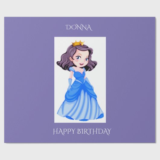 Papier Cadeau Papier d'emballage d'anniversaire de princesse. No (Plat)