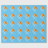 Papier Cadeau Papier d'emballage d'anniversaire de renard mignon (Plat)