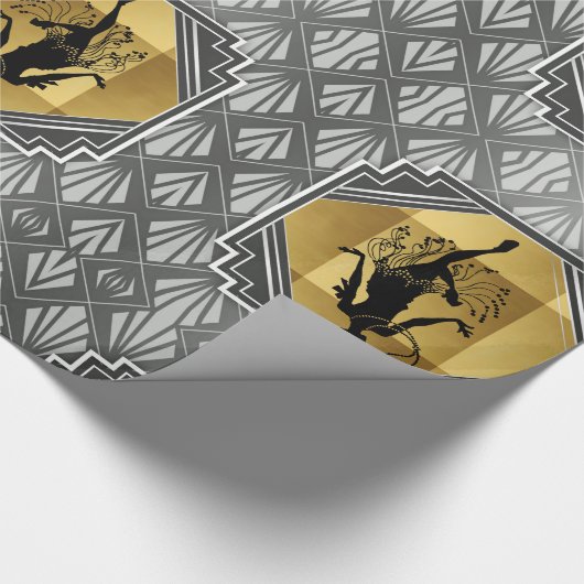 Papier Cadeau Papier d'emballage d'art déco d'aileron de Gatsby (Coin)