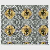 Papier Cadeau Papier d'emballage d'art déco d'aileron de Gatsby (Plat)