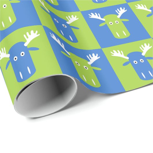 Papier Cadeau Papier d'emballage d'art Pop Head Moose (Coin rond)