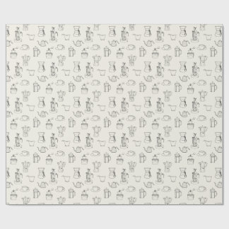 Papier Cadeau Papier d'emballage d'attirail de café