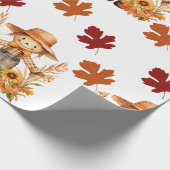 Papier Cadeau Papier d'emballage d'automne, épouvantail d'automn (Coin)