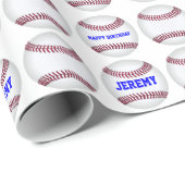 Papier Cadeau Papier d'emballage de base-ball fait sur commande (Coin rond)
