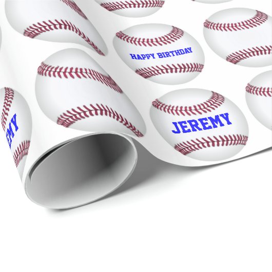 Papier Cadeau Papier d'emballage de base-ball fait sur commande (Coin rond)