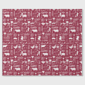 Papier Cadeau Papier d'emballage de BBQ d'amants de viande (Plat)