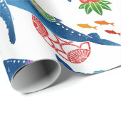 Papier Cadeau papier d'emballage de bingata de style d'art (Coin rond)