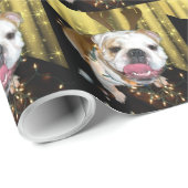 Papier Cadeau Papier d'emballage de bouledogue anglais (Coin rond)