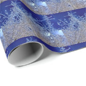 Papier Cadeau Papier d'emballage de branches cristallines (mat) (Coin rond)