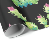 Papier Cadeau Papier d'emballage de cactus de Noël (Coin rond)