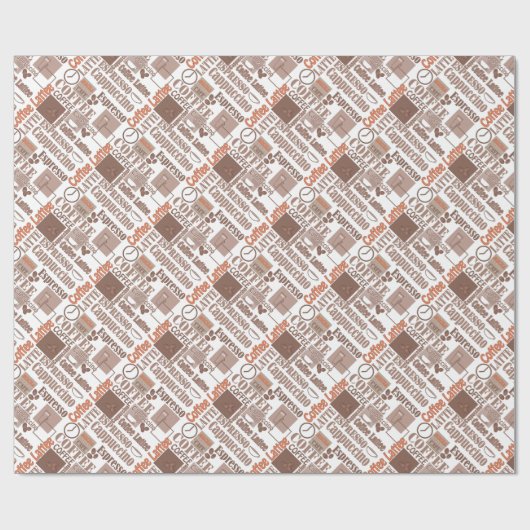 Papier Cadeau Papier d'emballage de café favori (Plat)