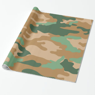 Papier Cadeau Papier d'emballage de camouflage Brown vert de