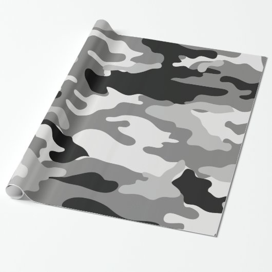Papier Cadeau Papier d'emballage de camouflage de gris et de (Déroulé)
