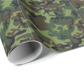 Papier Cadeau Papier d'emballage de camouflage vert (Coin rond)
