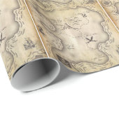 Papier Cadeau Papier d'emballage de carte de pirate (Coin rond)