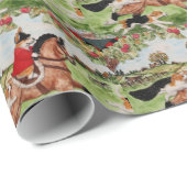 Papier Cadeau Papier d'emballage de chasseur de corgi (Coin rond)