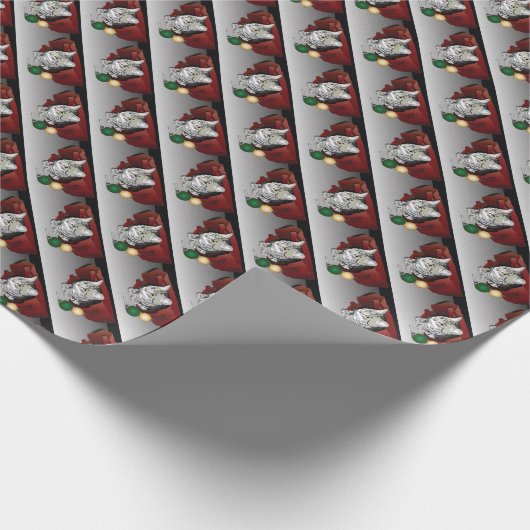 Papier Cadeau Papier d'emballage de chat de Noël (Coin)