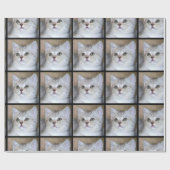 Papier Cadeau Papier d'emballage de chat gris (Plat)