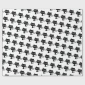 Papier Cadeau Papier d'emballage de chat noir (Plat)