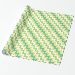 Papier Cadeau Papier d'emballage de chevrons : Jaune, vert,