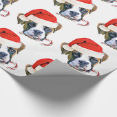 Papier Cadeau Papier d'emballage de chien de boxeur de Noël (Coin)