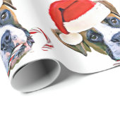 Papier Cadeau Papier d'emballage de chien de boxeur de Noël (Coin rond)