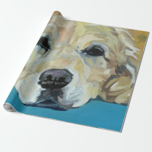 Papier Cadeau Papier d'emballage de chien de golden retriever