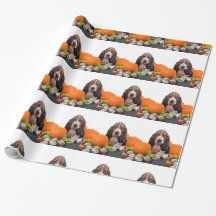 Papier d'emballage de chien de Halloween Basset