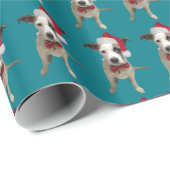Papier Cadeau Papier d'emballage de chiot de Noël (Coin rond)