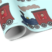 Papier Cadeau Papier d'emballage de Choo Choo de train de vapeur (Coin rond)