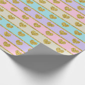 Papier Cadeau Papier d'emballage de coeurs en pastel (Coin)