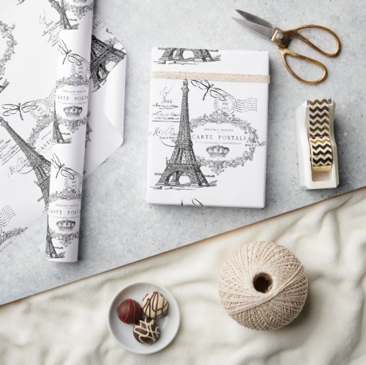 Papier Cadeau Papier d'emballage de collage Eiffel tour (Artisanat)