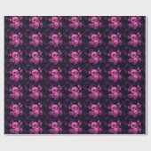 Papier Cadeau Papier d'emballage de concepteur rose de crâne (Plat)